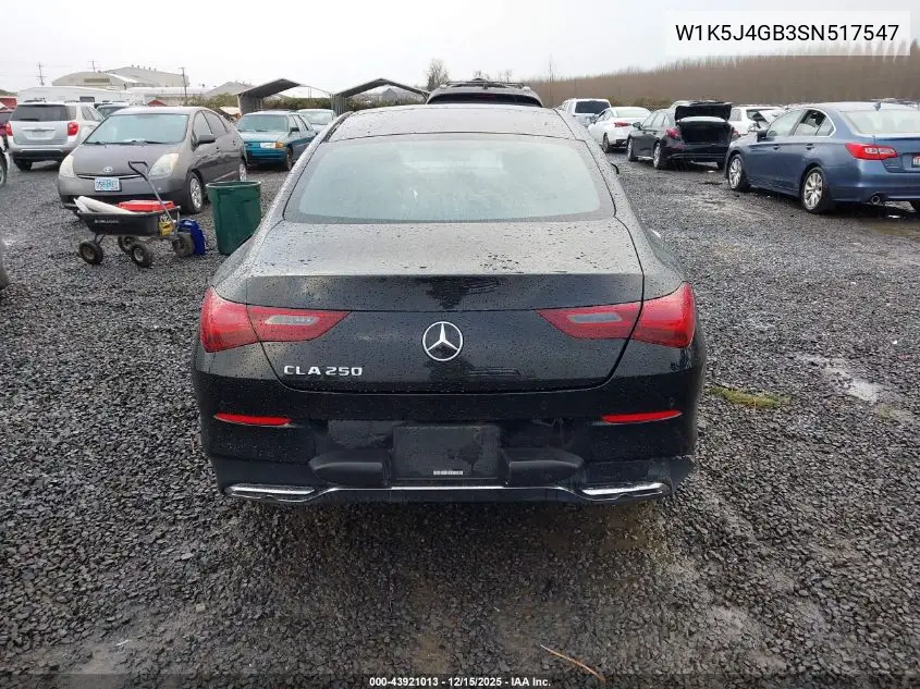 W1K5J4GB3SN517547 2025 Mercedes-Benz Cla 250 Coupe