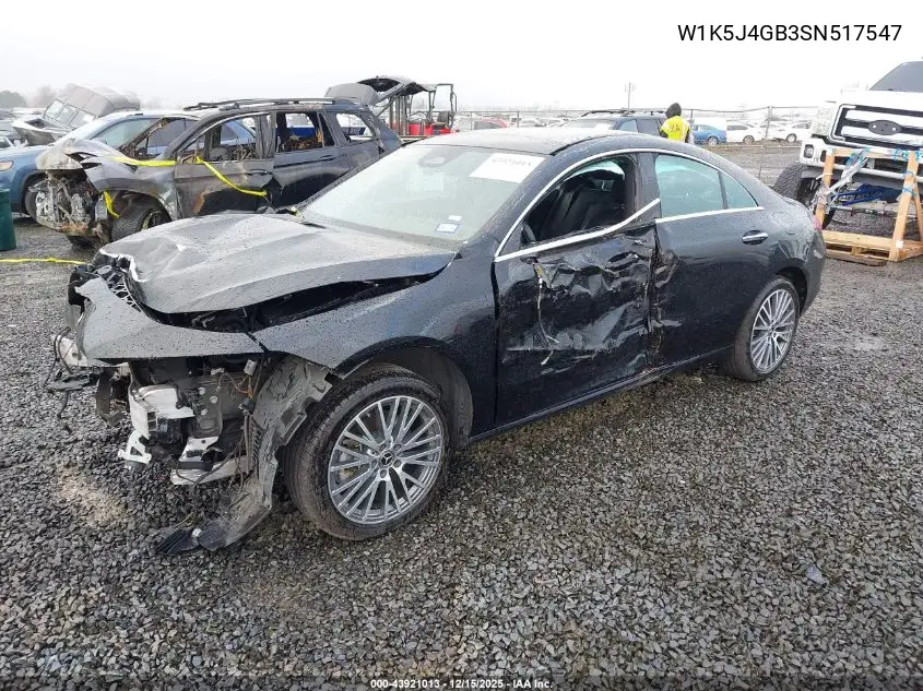 W1K5J4GB3SN517547 2025 Mercedes-Benz Cla 250 Coupe
