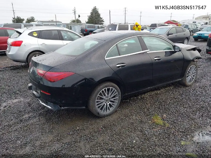 W1K5J4GB3SN517547 2025 Mercedes-Benz Cla 250 Coupe