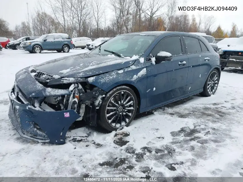 WDD3F4HB2KJ094409 2019 Mercedes-Benz A 250 4Matic