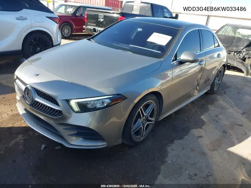 WDD3G4EB6KW033486 2019 Mercedes-Benz A 220
