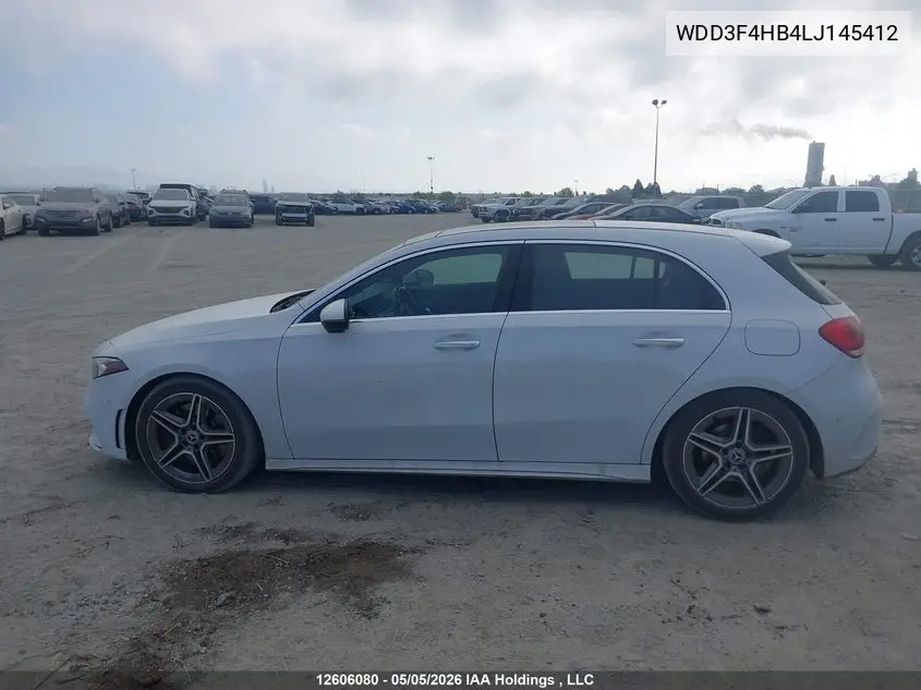 2020 Mercedes-Benz A 250 4Matic VIN: WDD3F4HB4LJ145412 Lot: 12606080