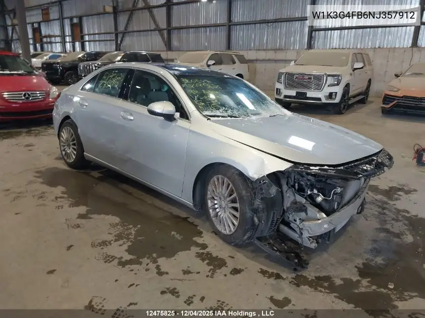 W1K3G4FB6NJ357912 2022 Mercedes-Benz A 220 4Matic