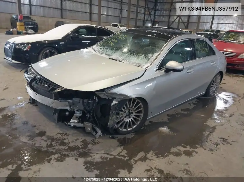 W1K3G4FB6NJ357912 2022 Mercedes-Benz A 220 4Matic