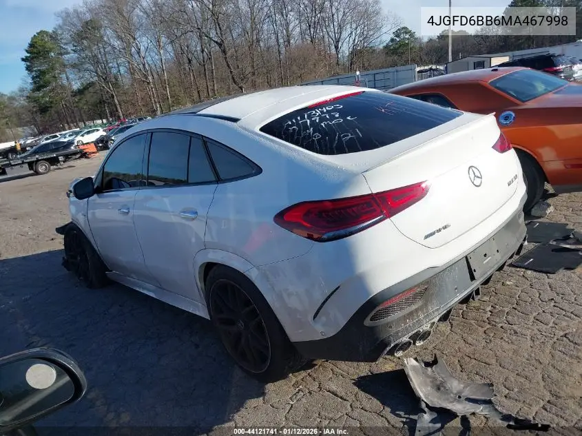 2021 Mercedes-Benz Amg Gle 53 Coupe 4Matic VIN: 4JGFD6BB6MA467998 Lot: 44121741