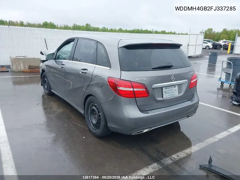 2015 Mercedes-Benz B 250 4Matic Sports Tourer VIN: WDDMH4GB2FJ337285 Lot: 12617384