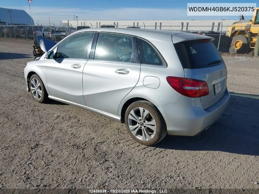 WDDMH4GB6KJ520375 2019 Mercedes-Benz B 250 4Matic Sports Tourer