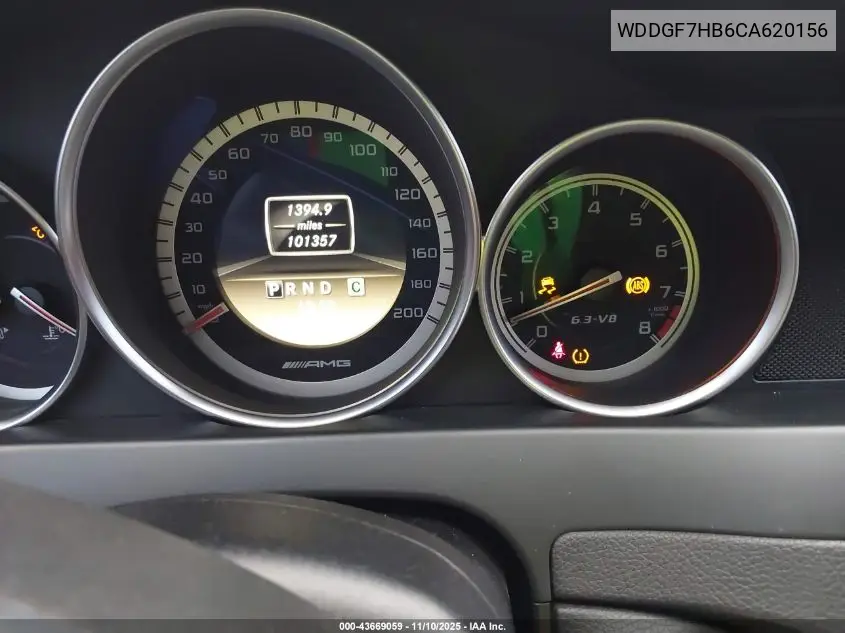 WDDGF7HB6CA620156 2012 Mercedes-Benz C 63 Amg