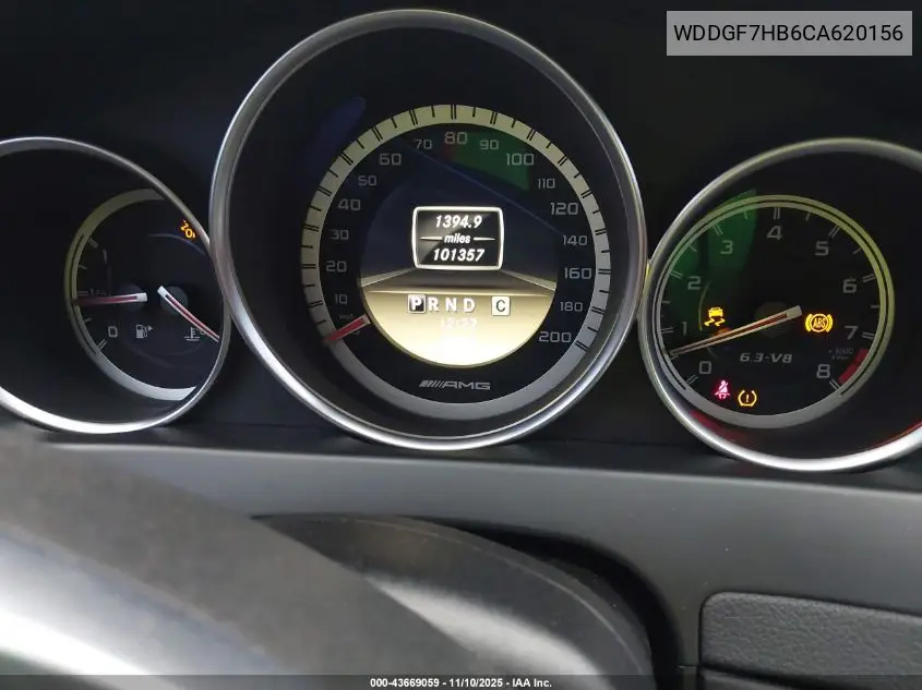 WDDGF7HB6CA620156 2012 Mercedes-Benz C 63 Amg