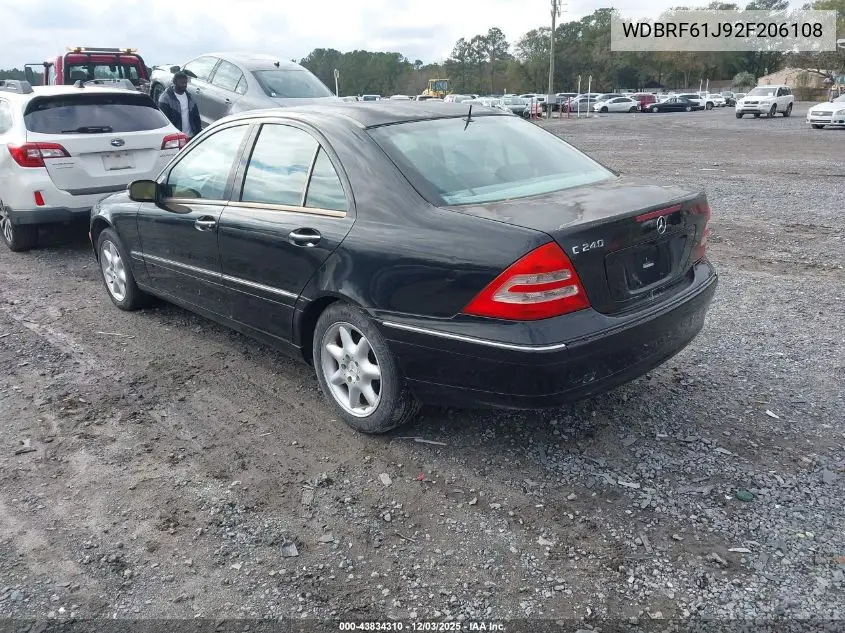 WDBRF61J92F206108 2002 Mercedes-Benz C 240