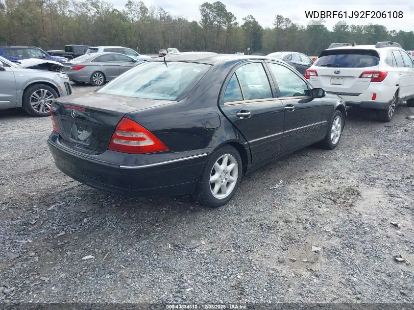 WDBRF61J92F206108 2002 Mercedes-Benz C 240