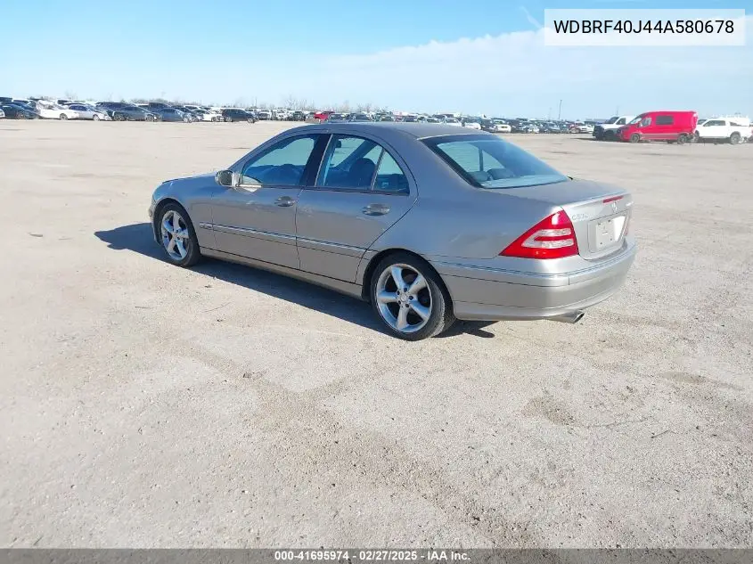 2004 Mercedes-Benz C 230 VIN: WDBRF40J44A580678 Lot: 41695974
