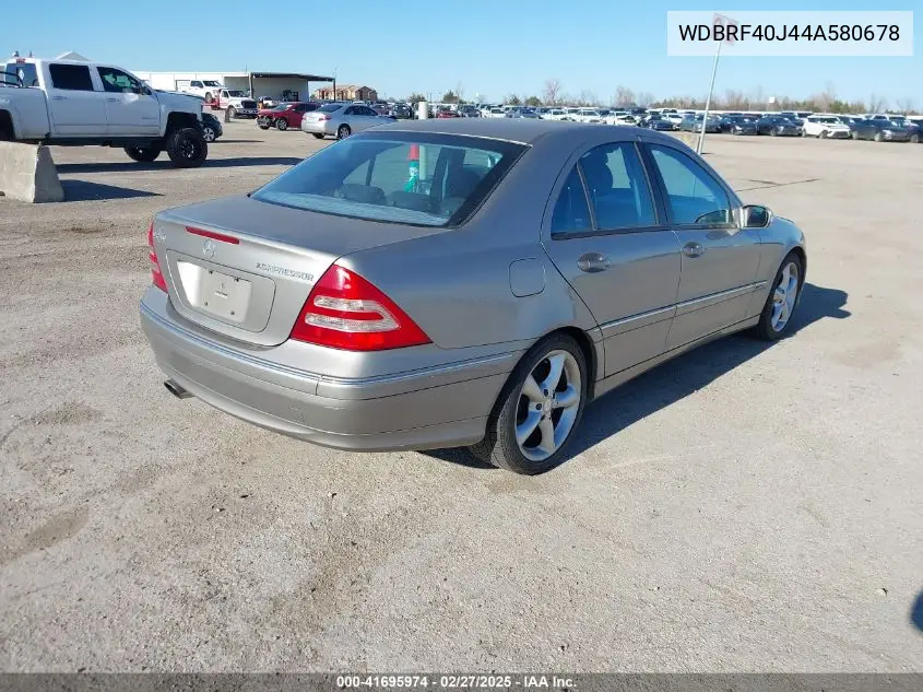 2004 Mercedes-Benz C 230 VIN: WDBRF40J44A580678 Lot: 41695974