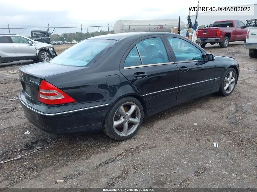 WDBRF40JX4A602022 2004 Mercedes-Benz C 230 Kompressor Sport/Sport