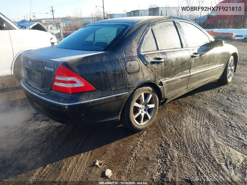 WDBRF92HX7F921810 2007 Mercedes-Benz C 280 Luxury 4Matic