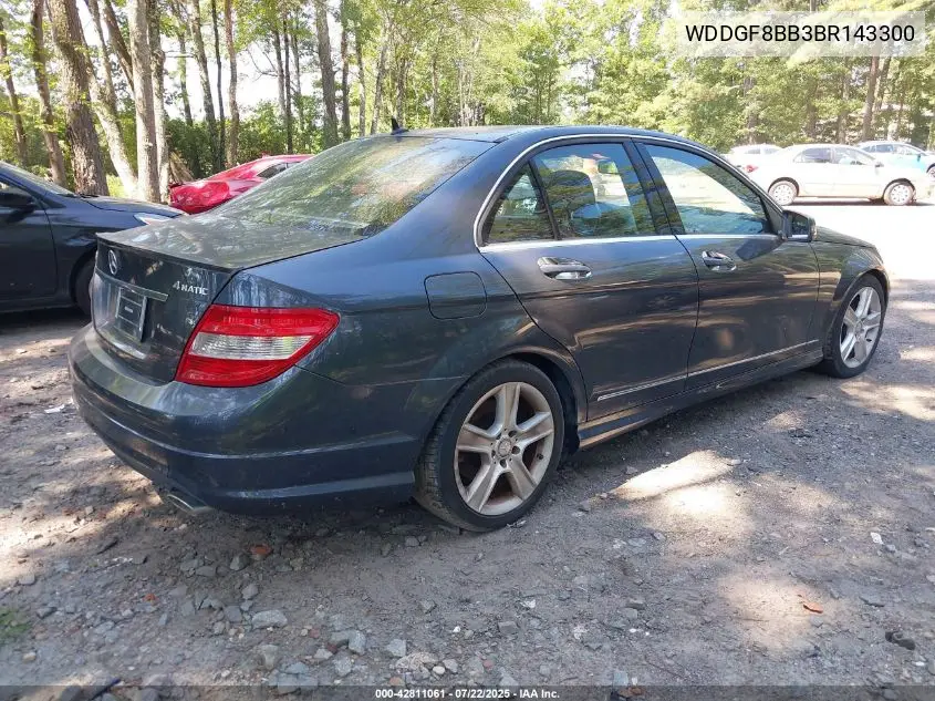 2011 Mercedes-Benz C 300 Luxury 4Matic/Sport 4Matic VIN: WDDGF8BB3BR143300 Lot: 42811061
