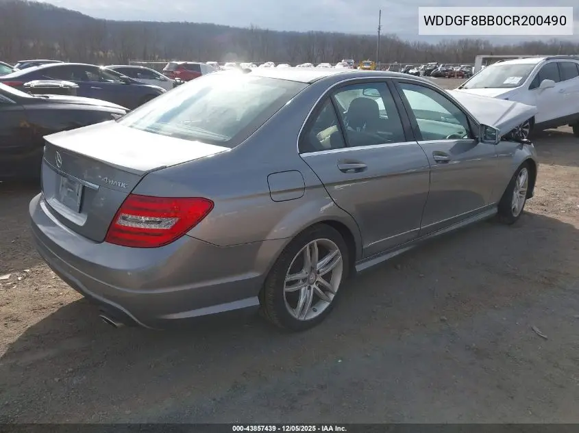 WDDGF8BB0CR200490 2012 Mercedes-Benz C 300 Sport 4Matic