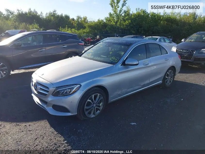 55SWF4KB7FU026800 2015 Mercedes-Benz C 300 4Matic