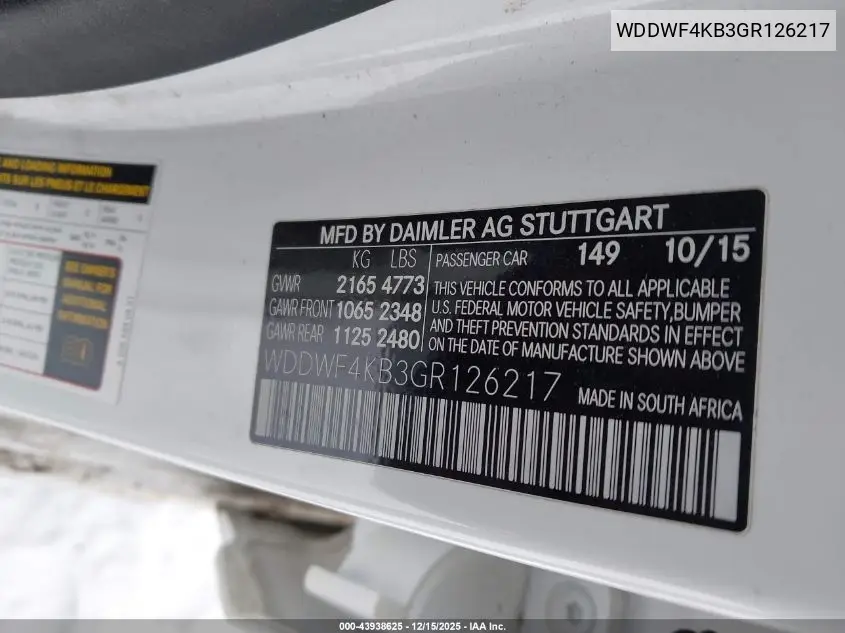 WDDWF4KB3GR126217 2016 Mercedes-Benz C 300 Sport 4Matic