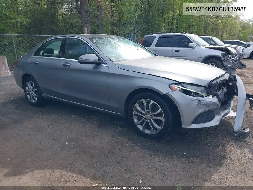 2016 Mercedes-Benz C 300 4Matic VIN: 55SWF4KB7GU136988 Lot: 44855152