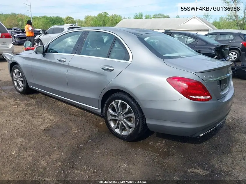 2016 Mercedes-Benz C 300 4Matic VIN: 55SWF4KB7GU136988 Lot: 44855152