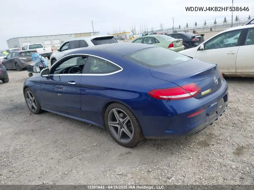 WDDWJ4KB2HF538646 2017 Mercedes-Benz C 300 4Matic