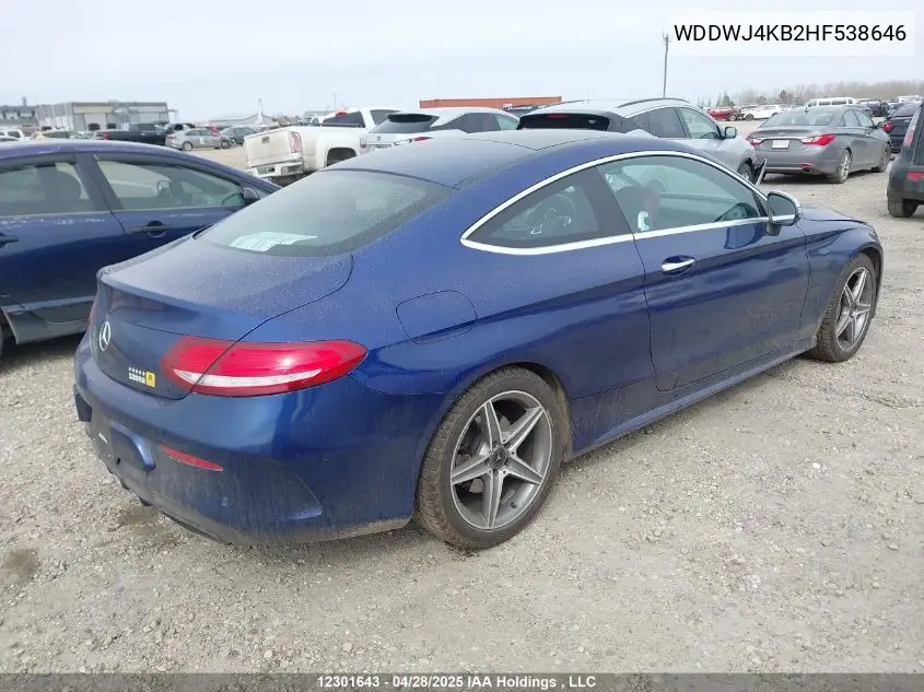 WDDWJ4KB2HF538646 2017 Mercedes-Benz C 300 4Matic