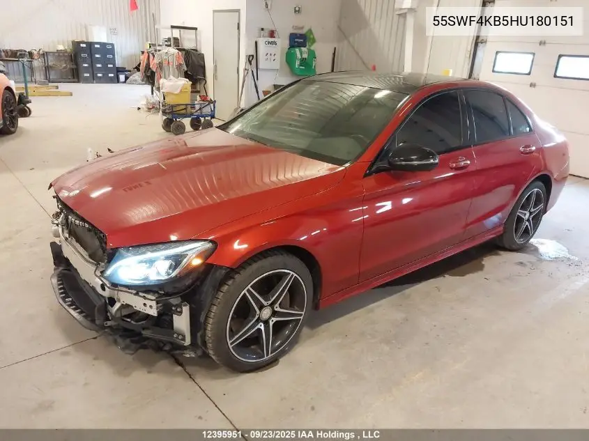 55SWF4KB5HU180151 2017 Mercedes-Benz C 300 4Matic