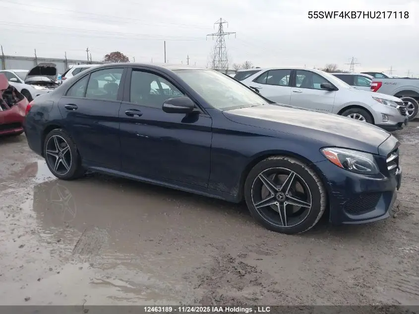 55SWF4KB7HU217118 2017 Mercedes-Benz C 300 4Matic