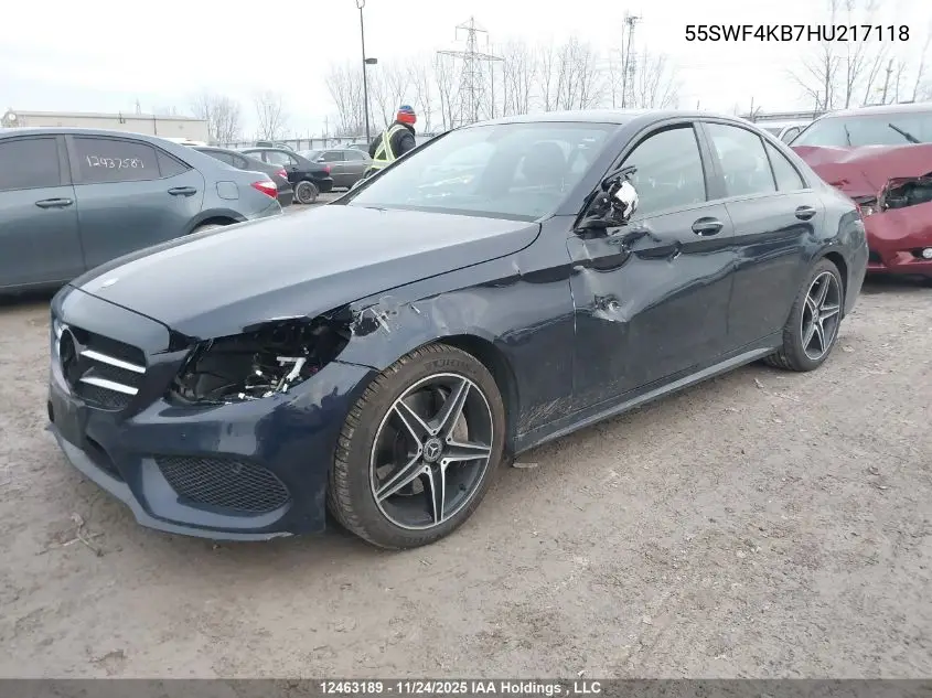 55SWF4KB7HU217118 2017 Mercedes-Benz C 300 4Matic