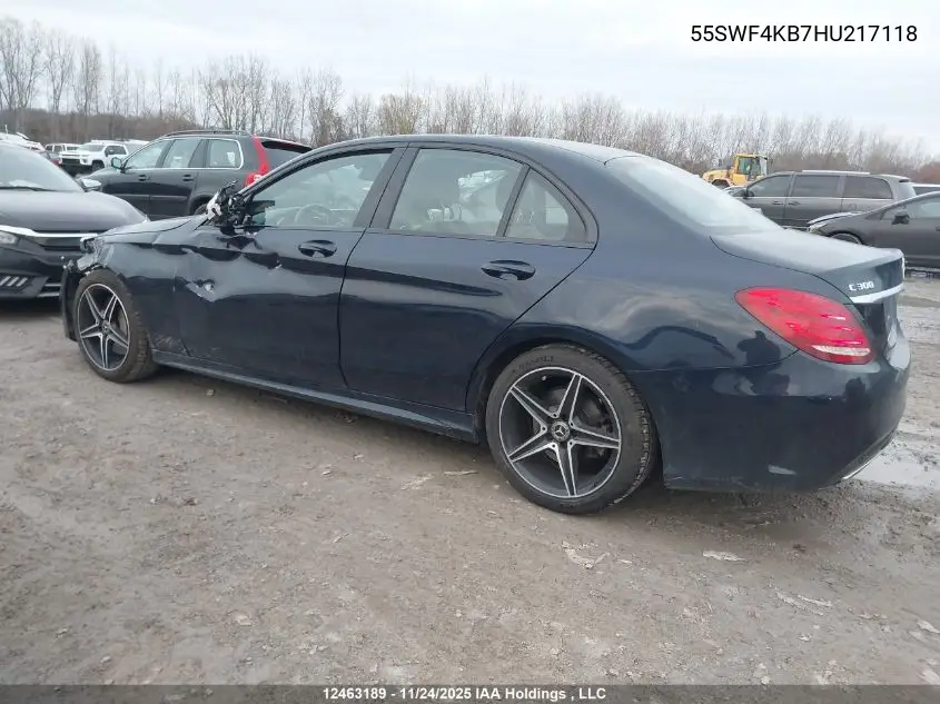55SWF4KB7HU217118 2017 Mercedes-Benz C 300 4Matic