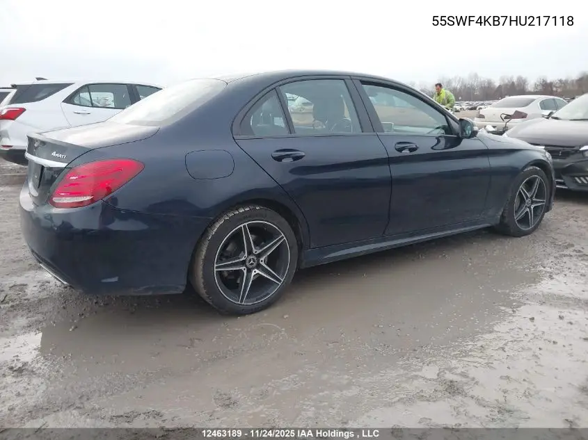 55SWF4KB7HU217118 2017 Mercedes-Benz C 300 4Matic