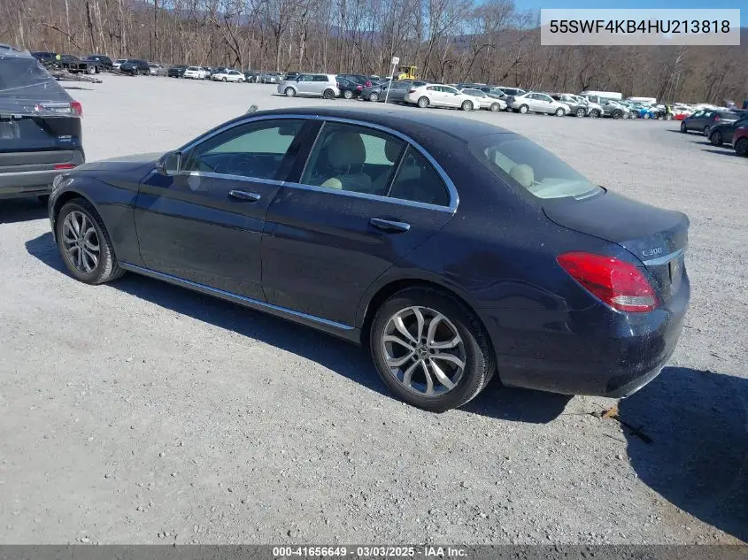 2017 Mercedes-Benz C 300 4Matic/Luxury 4Matic/Sport 4Matic VIN: 55SWF4KB4HU213818 Lot: 41656649