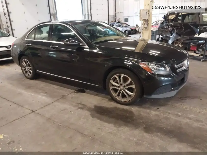 55SWF4JB2HU192422 2017 Mercedes-Benz C 300