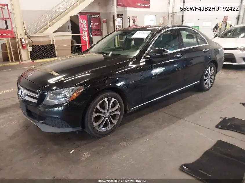55SWF4JB2HU192422 2017 Mercedes-Benz C 300