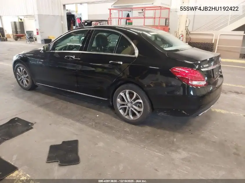 55SWF4JB2HU192422 2017 Mercedes-Benz C 300