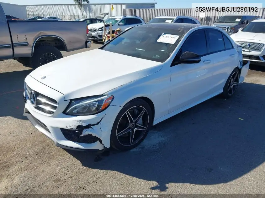 55SWF4JB5JU280192 2018 Mercedes-Benz C 300