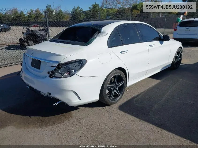 55SWF4JB5JU280192 2018 Mercedes-Benz C 300