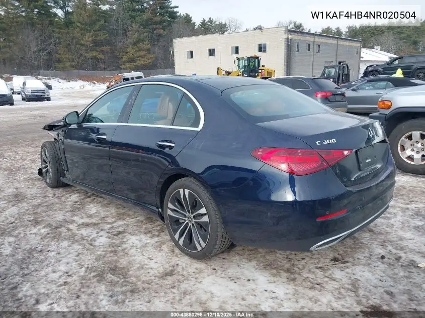 W1KAF4HB4NR020504 2022 Mercedes-Benz C 300 4Matic