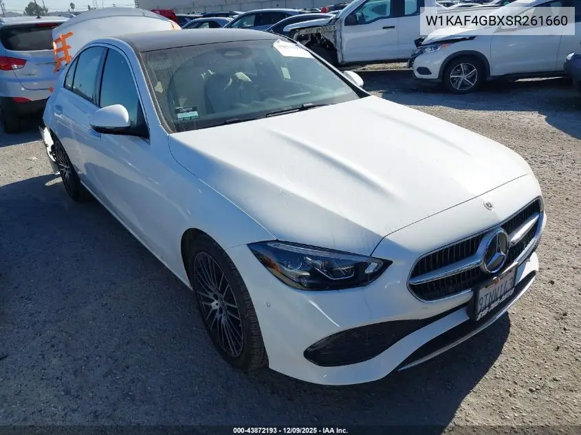 W1KAF4GBXSR261660 2025 Mercedes-Benz C 300