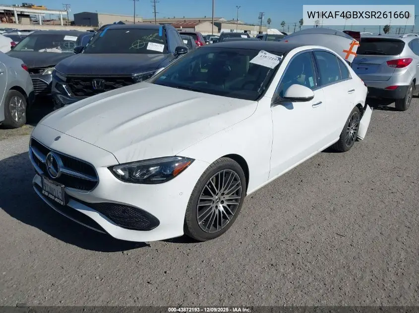 W1KAF4GBXSR261660 2025 Mercedes-Benz C 300