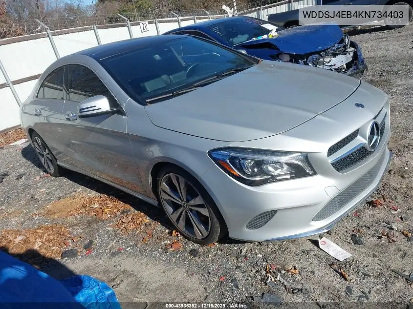 WDDSJ4EB4KN734403 2019 Mercedes-Benz Cla 250