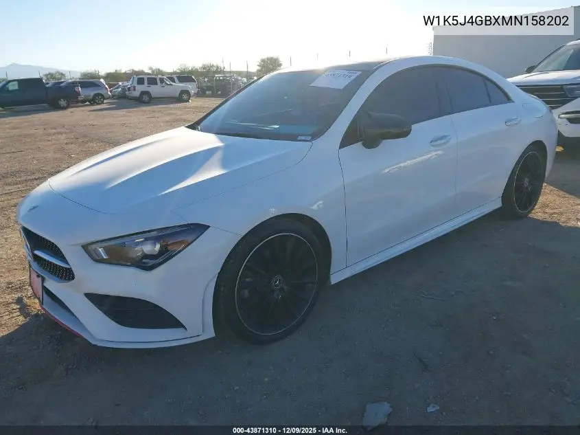 W1K5J4GBXMN158202 2021 Mercedes-Benz Cla 250