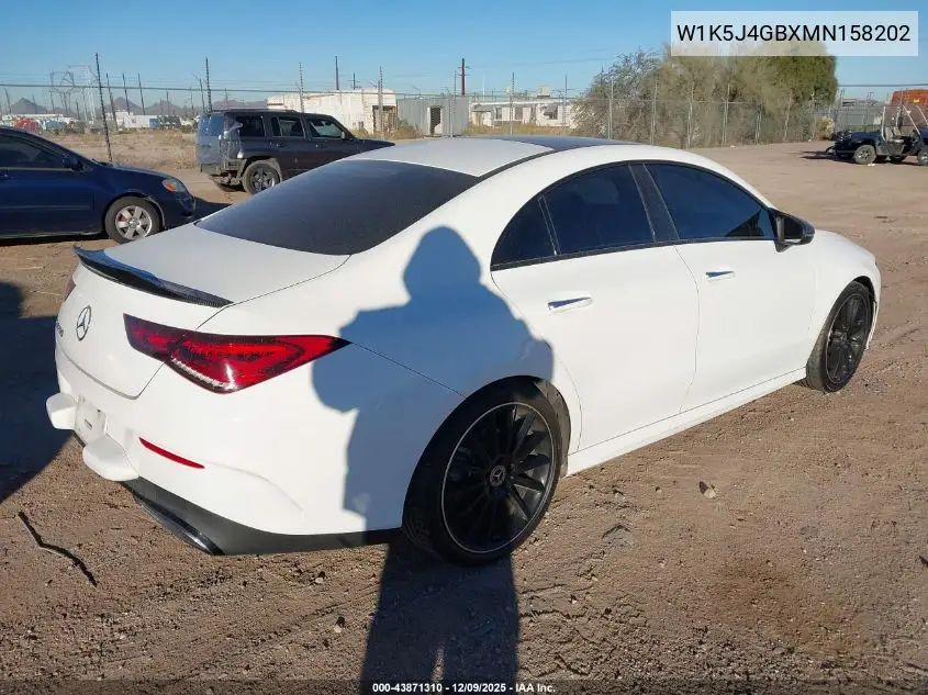 W1K5J4GBXMN158202 2021 Mercedes-Benz Cla 250