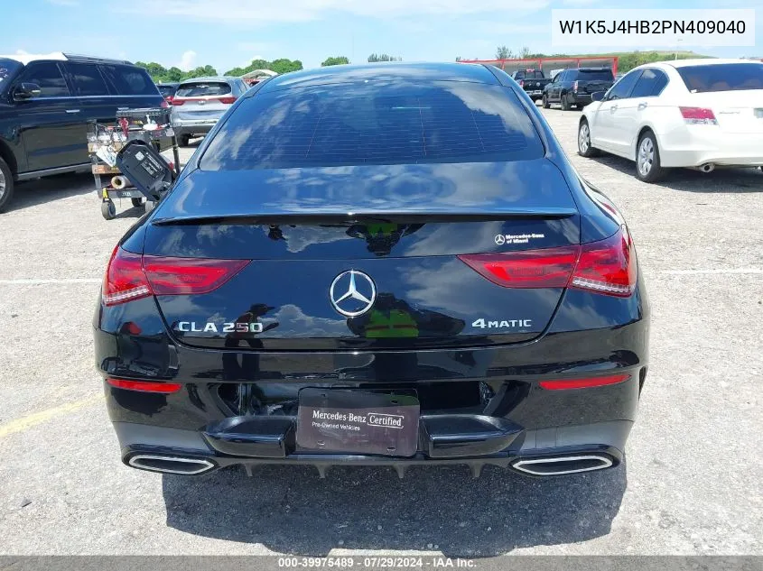 2023 Mercedes-Benz Cla 250 Coupe 250 4Matic VIN: W1K5J4HB2PN409040 Lot: 39975489