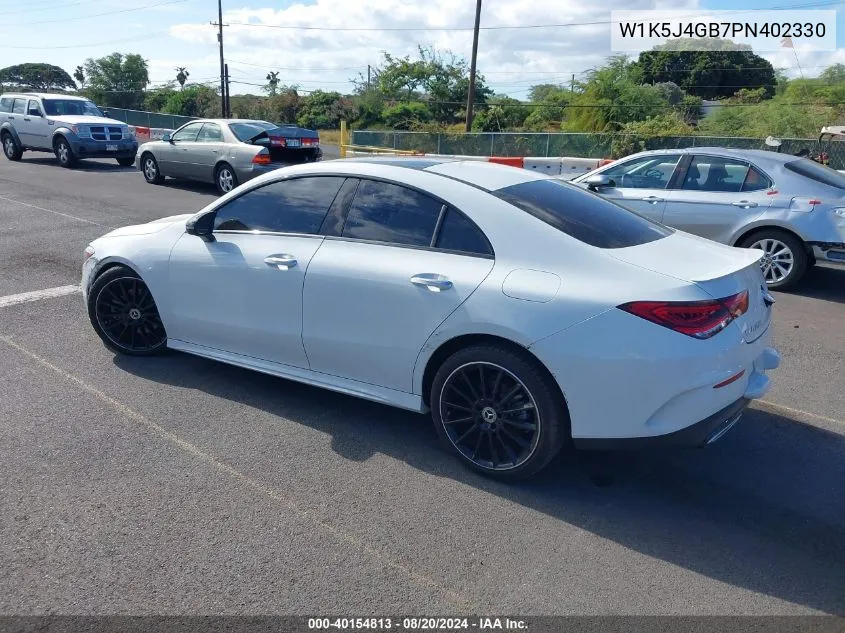 W1K5J4GB7PN402330 2023 Mercedes-Benz Cla 250 Coupe