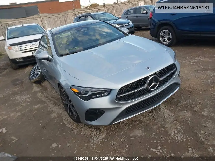 W1K5J4HB5SN518181 2025 Mercedes-Benz Cla 250 4Matic