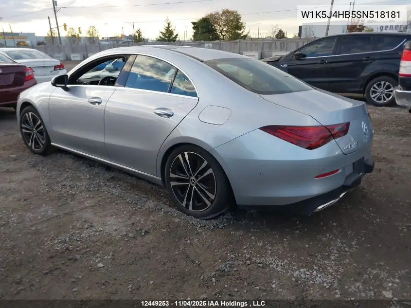 W1K5J4HB5SN518181 2025 Mercedes-Benz Cla 250 4Matic