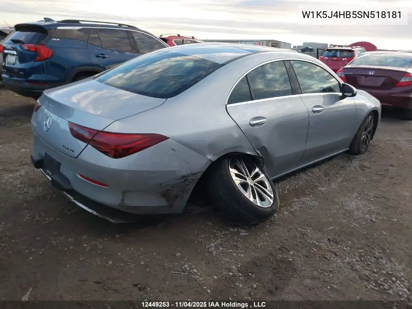 W1K5J4HB5SN518181 2025 Mercedes-Benz Cla 250 4Matic