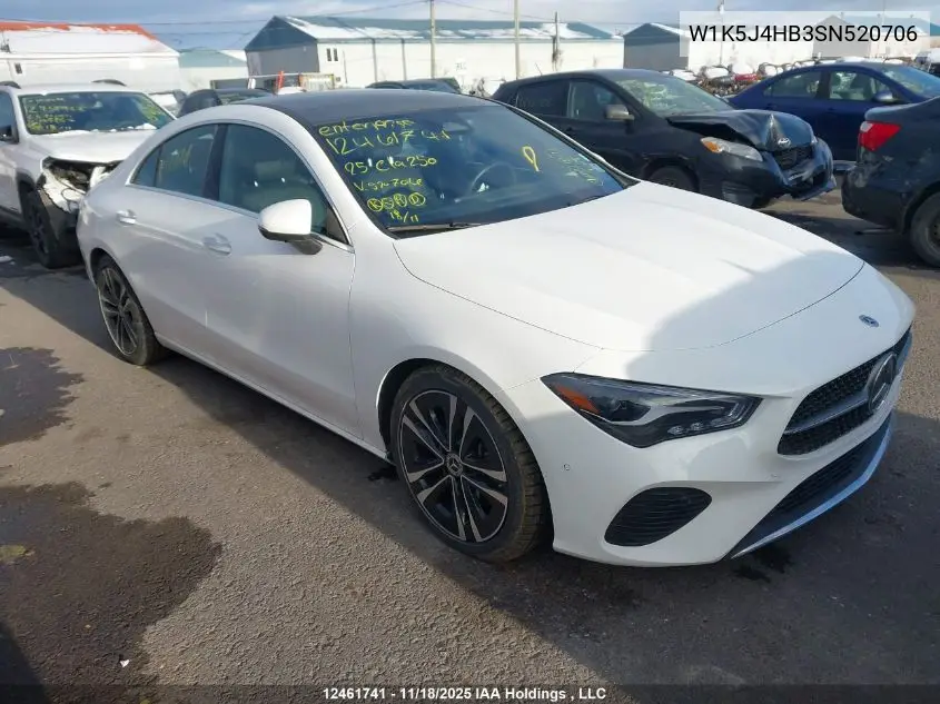 W1K5J4HB3SN520706 2025 Mercedes-Benz Cla 250 4Matic